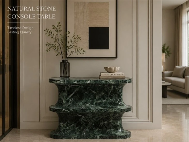 Green Marble Console Table