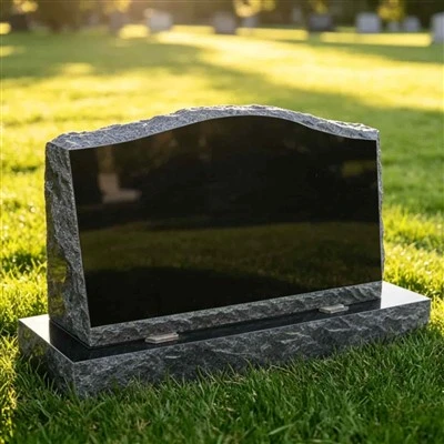 Bia mộ đá granite đen nghiêng
